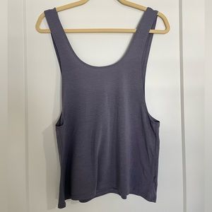 Montiel low scoop neck purple tank